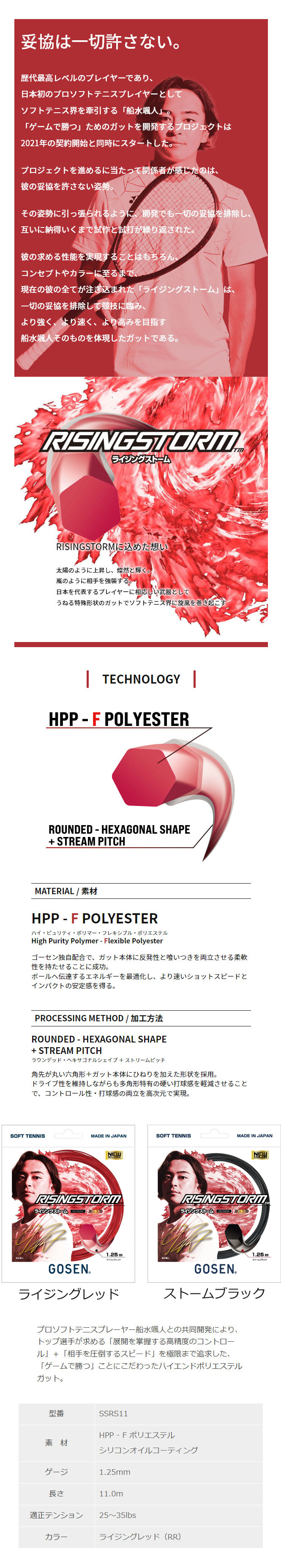 ゴーセン RISINGSTORM ライジングストーム | ゴーセン ソフトテニスガット | | ソフトテニス・バドミントン通販サイトYOU SPORTS