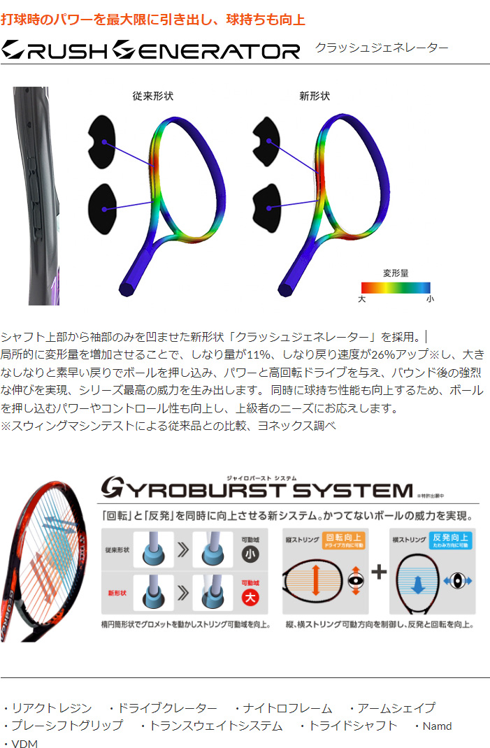 GEOBREAK 80G ジオブレイク 80G コスミックレッド（558） | ヨネックス